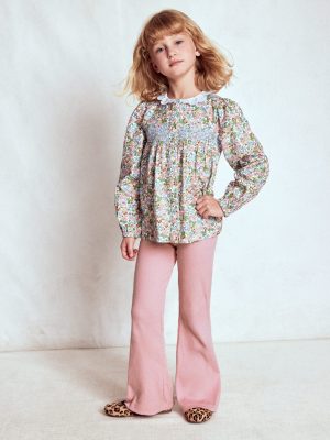 Ribbed Flare Leggings-Vintage Pink