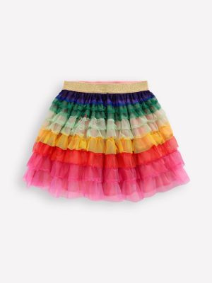 Tiered Tulle Skirt-Rainbow