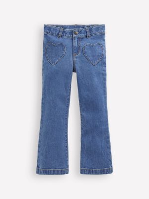 Denim Kick Flare Pants-Denim Hearts