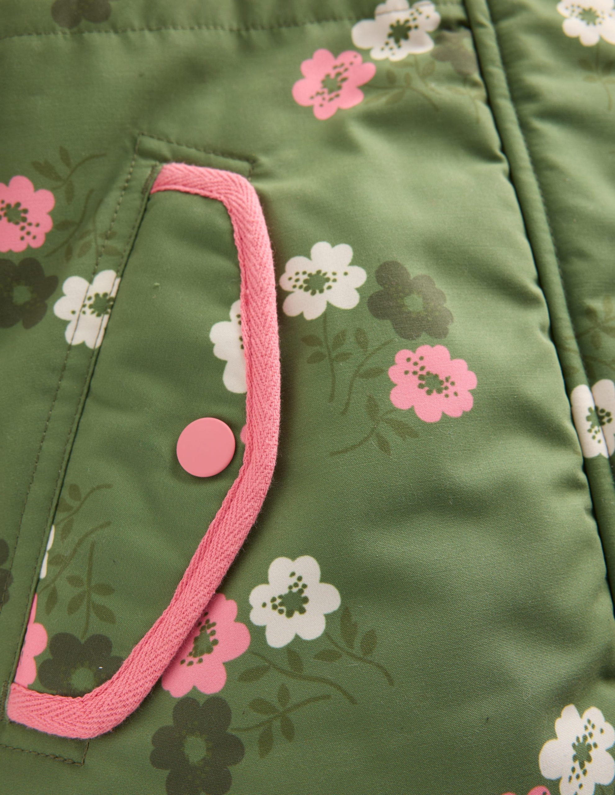 Joni Quilted Parka Coat-Green Floral - Image 3