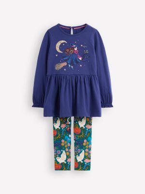 Applique Tunic Set-Starboard Blue