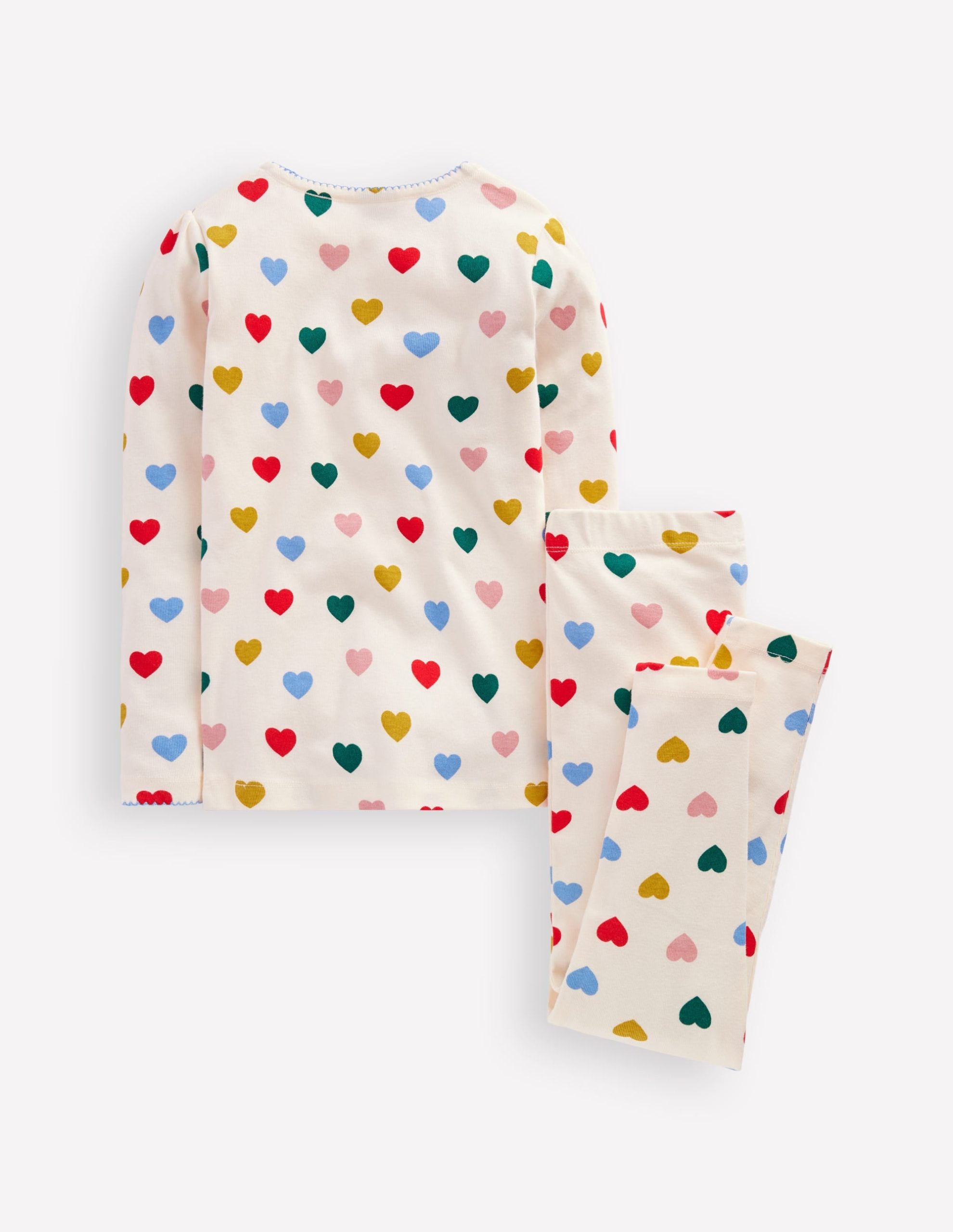 Snug Long John Pyjamas-Coconut Milk Small Hearts - Image 2