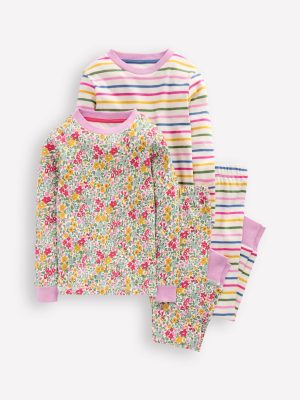 Twin Pack Snug Pyjamas-Ceylon Flowerbed Multi