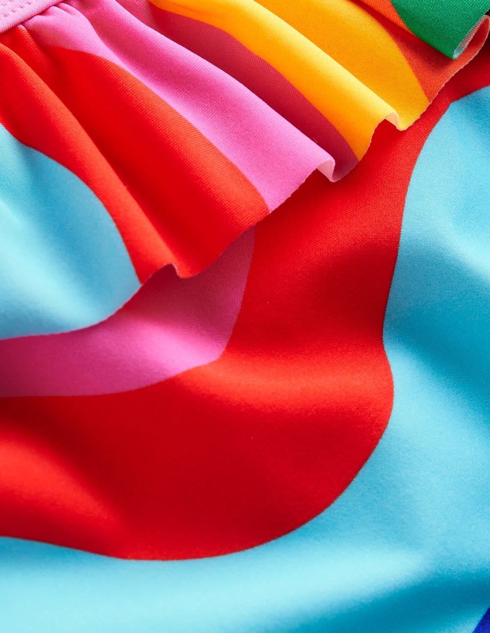 Lila One Shoulder Swimsuit-Multi Rainbow Wave - Image 3