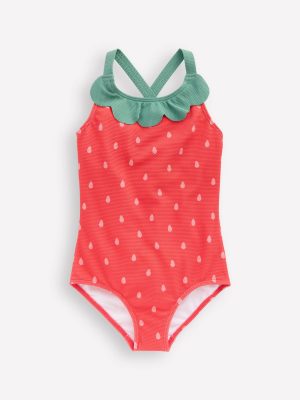 Fun Cross-back Swimsuit-Strawberry