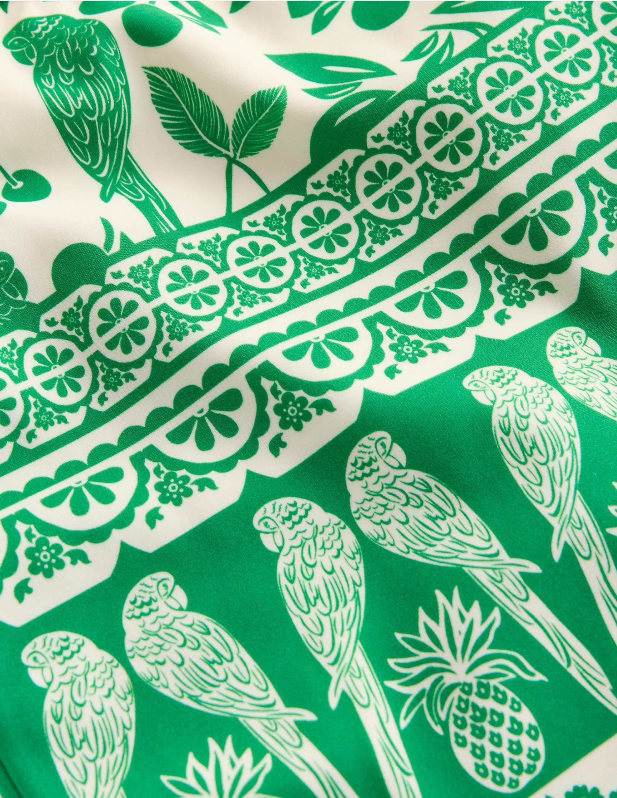 Cross-back Tankini Top-Rich Emerald Parrot Palm - Image 3