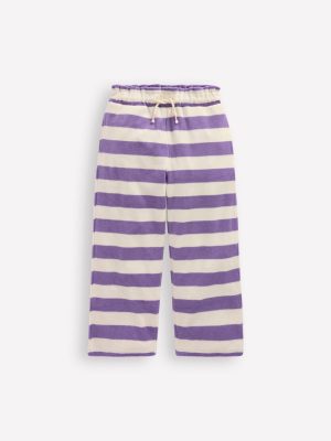 Towelling Trousers-Soft Ivory/Aster Purple