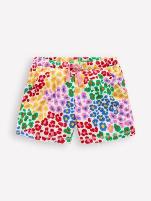 Printed Towelling Short-Multi Rainbow Leopard