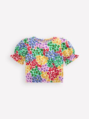 Towelling Top-Multi Rainbow Leopard