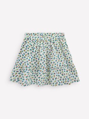 Double Cloth Printed Skirt-Soft Ivory Ditsy Floral