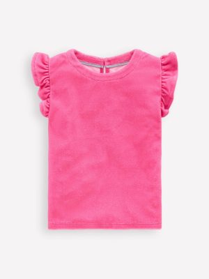 Relaxed Towelling Top-Sorbet Pink