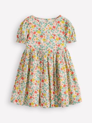 Madeline Woven Dress-Vanilla White Apple Blossom