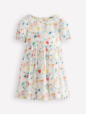 Madeline Woven Dress-Birthday Print
