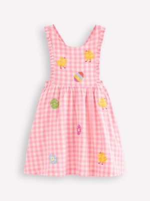 Pinafore Dress-Pink Gingham Easter