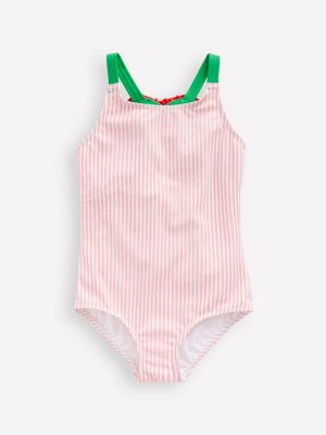 Applique Back Swimsuit-Chalk Pink Heart