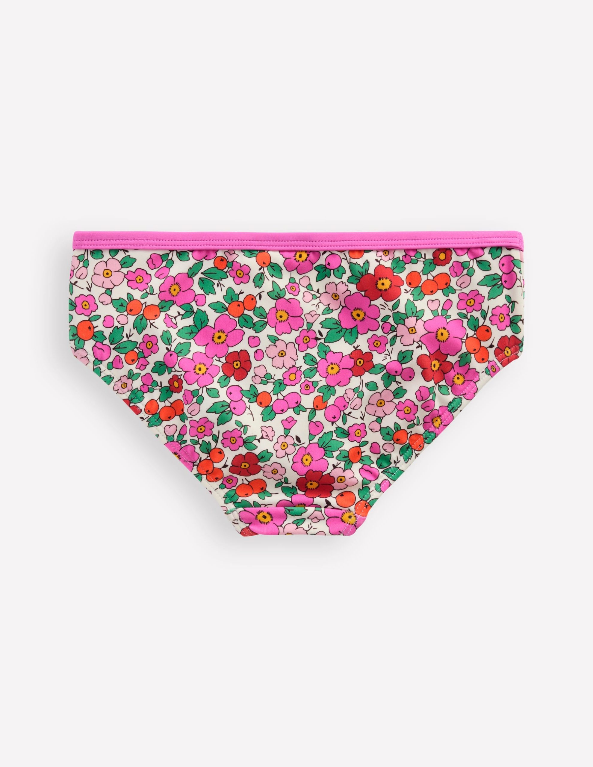 Patterned Bikini Bottoms-Pink Apple Blossom Floral - Image 2