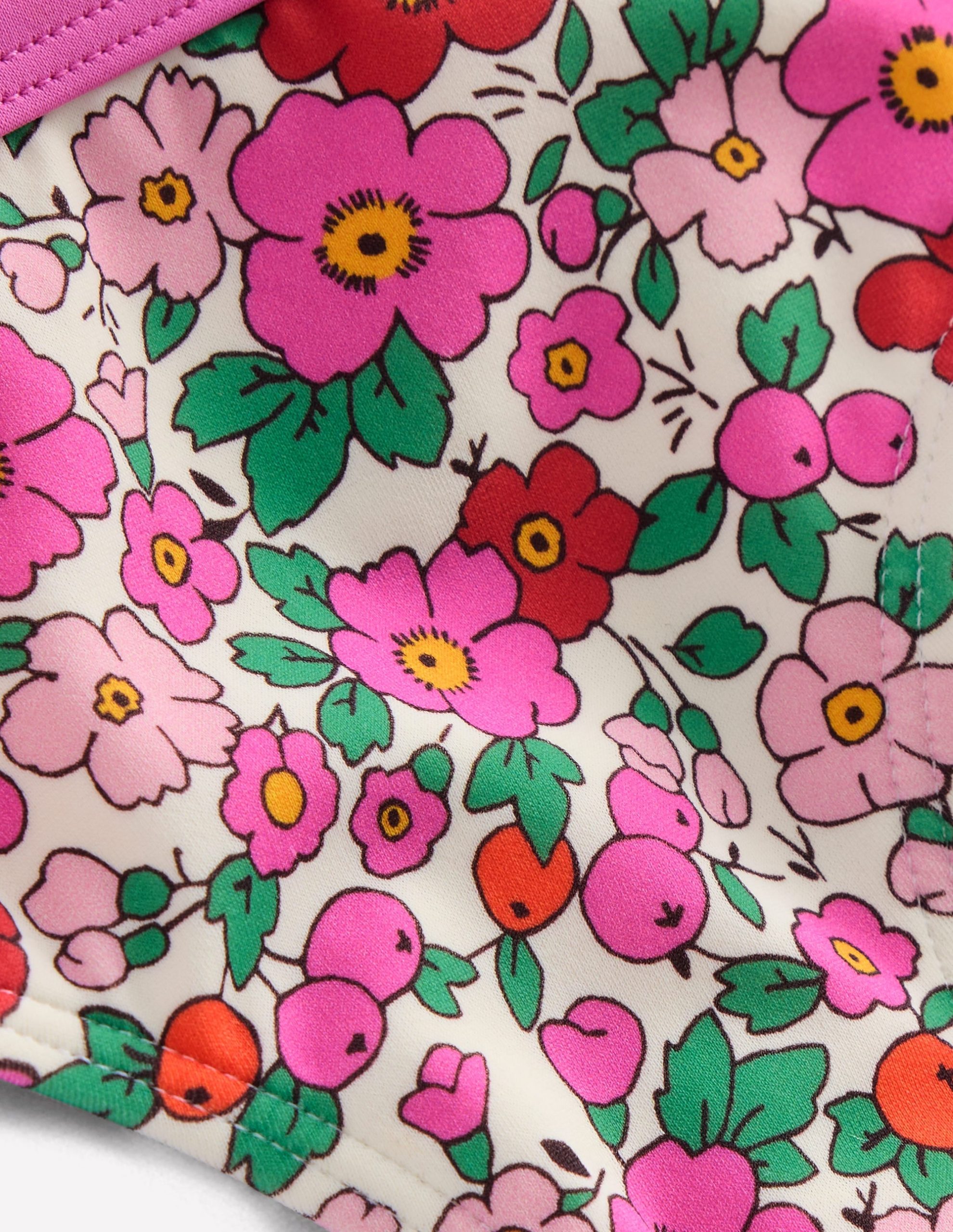 Patterned Bikini Bottoms-Pink Apple Blossom Floral - Image 3