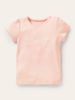 Short Sleeve Pointelle Top-Provence Dusty Pink
