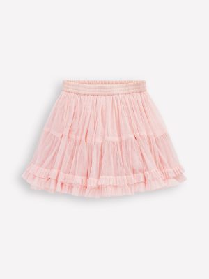 Tulle Ruffle Skirt-Pink