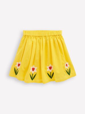 Appliqu?? Skirt-Tropical Yellow Flowers