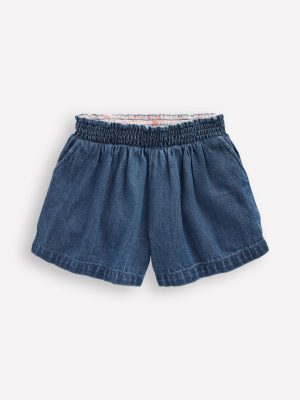 Pull-On Shorts-Mid Vintage Blue