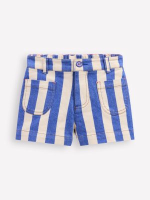 Patch Pocket Shorts-Orion Blue/ Ivory
