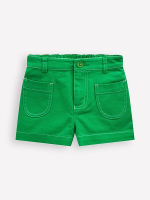 Patch Pocket Shorts-Green