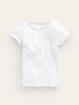 Short Sleeve Ribbed T-shirt-White