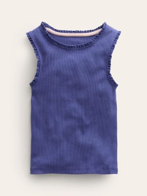 Ribbed Lace Trim Vest-Starboard