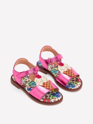 Fun Leather Sandals-Ice Cream