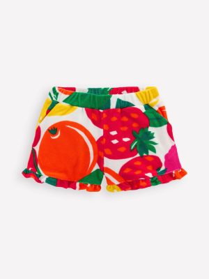 Frill Hem Towelling Shorts-Multi Giant Fruit