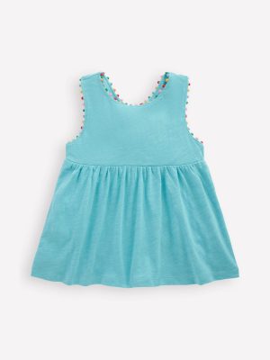 Cross-back Pom Vest-Caribbean Blue