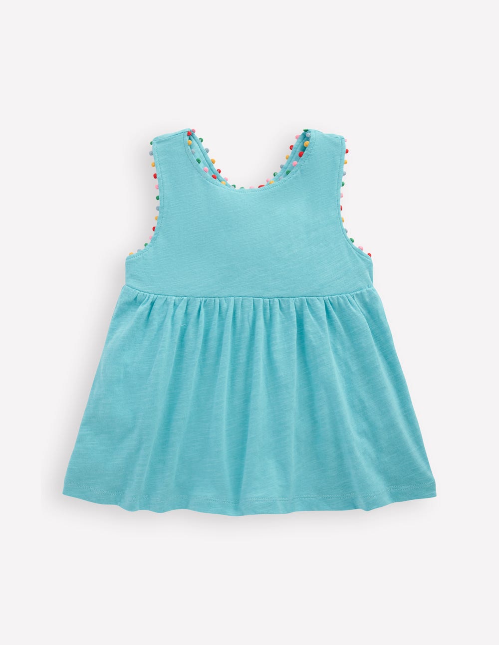 Cross-back Pom Vest-Caribbean Blue