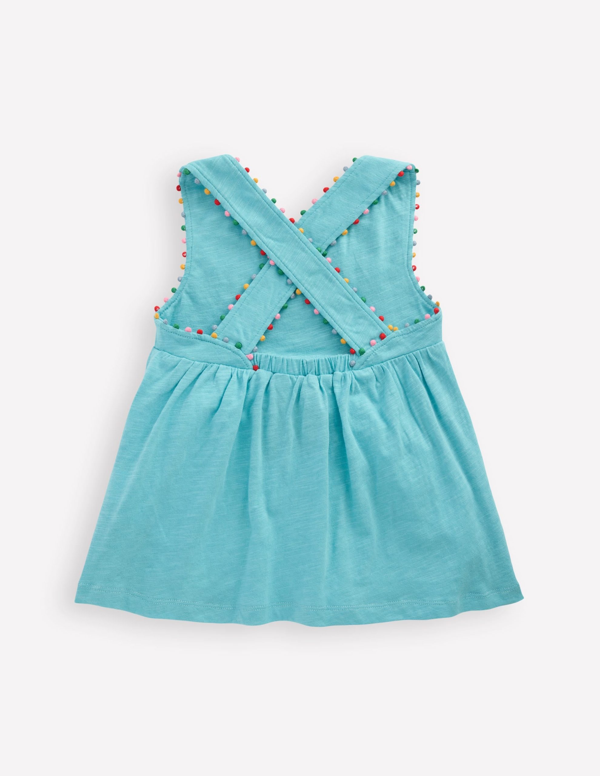 Cross-back Pom Vest-Caribbean Blue - Image 2