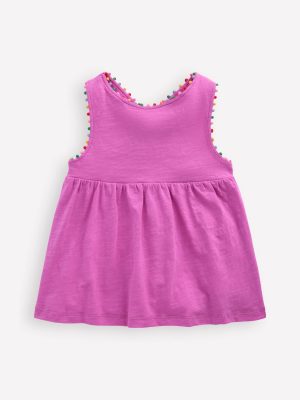 Cross-back Pom Vest-Foxglove Purple