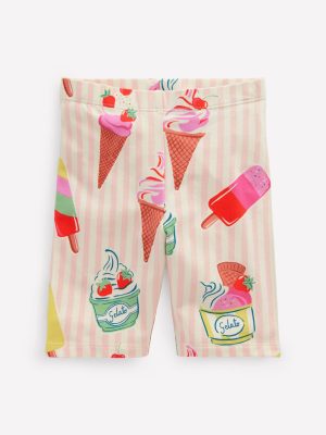 Cycling Shorts-Pink Ice Cream Stripe