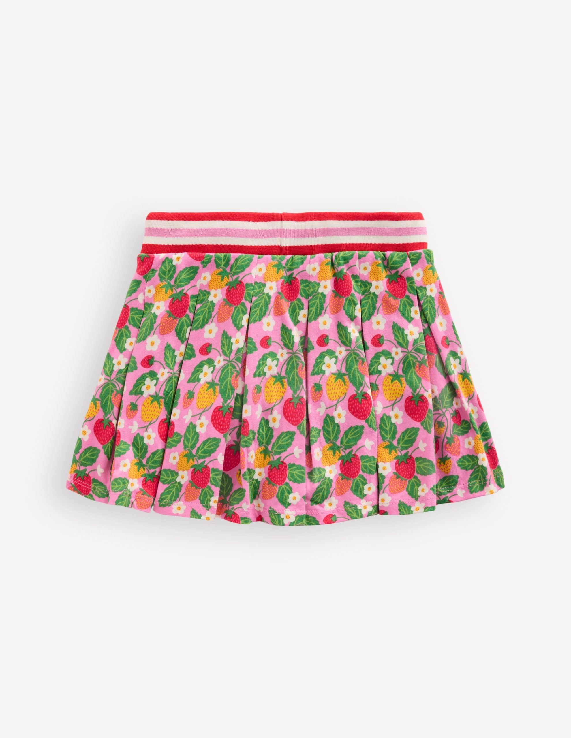 Pleated Jersey Skort-Cosmos Pink Strawberry Patch - Image 2