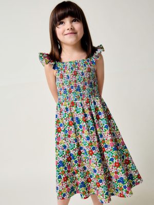 Willa Shirred Jersey Dress-Multi Holiday Flowerbed