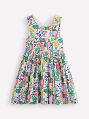 Harper Cross-Back Dress-Multi Coral Cove