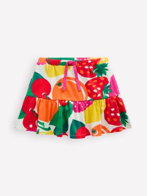 Tiered Jersey Skort-Multi Giant Fruit