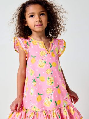 Emmy Woven Beach Dress-Chalk Pink Lemonade