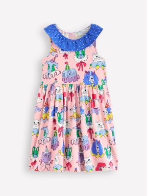 Ruffle Neck Jersey Dress-Chalk Pink Parade Pets