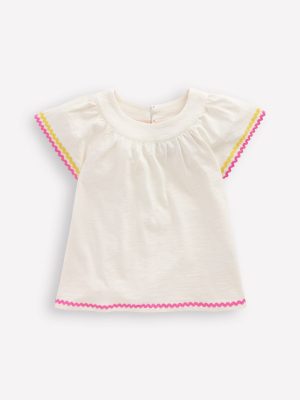 Trim Detail Pretty Top-Soft Ivory