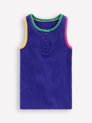 Racerback Ribbed Vest-Bright Blue