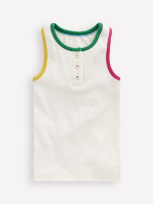 Racerback Ribbed Vest-White