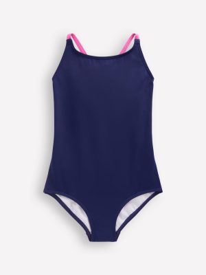 Selena Rainbow Strap Swimsuit-College Navy
