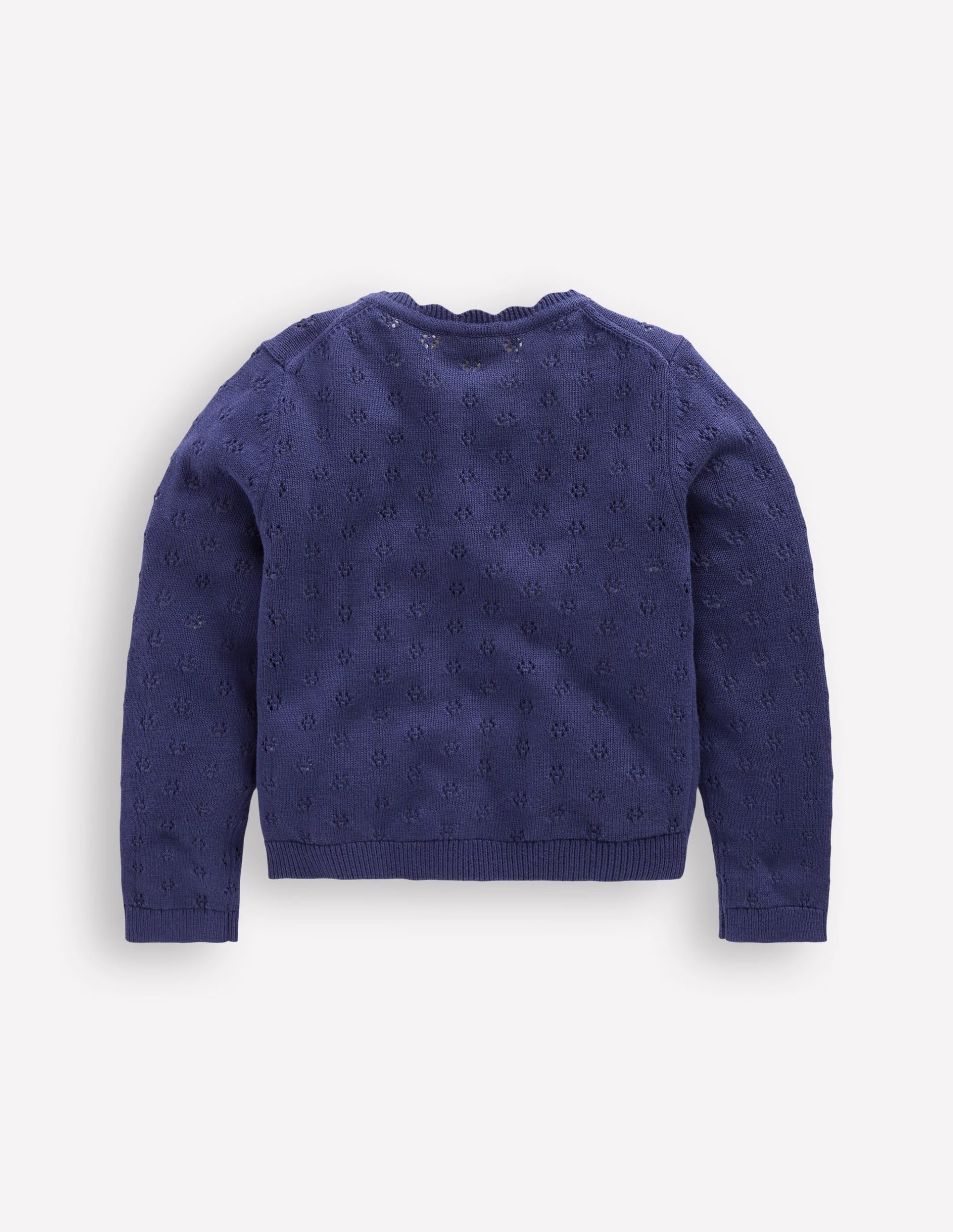 Everyday Scalloped Cardigan-College Navy - Image 2