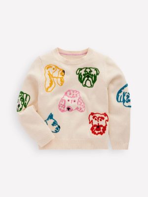 Fun Logo Jumper-Warm Ivory Dogs