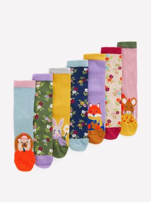 Socks 7 Pack-Autumn Animals
