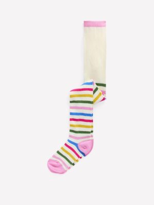 Patterned Tights-Soft Ivory Multi Stripe